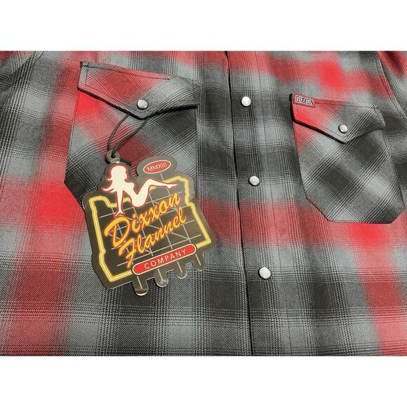 Dixxon Flannel “The Blazer” Mens Size Large Flannel Shirt Red Gray Large NWT - Picture 3 of 14